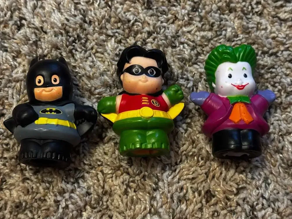 Fisher-Price Little People DC Super Friends Batman, Robin, and The Joker Figures